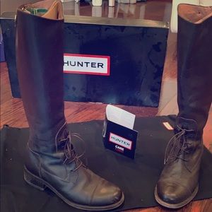 Hunter all leather boots